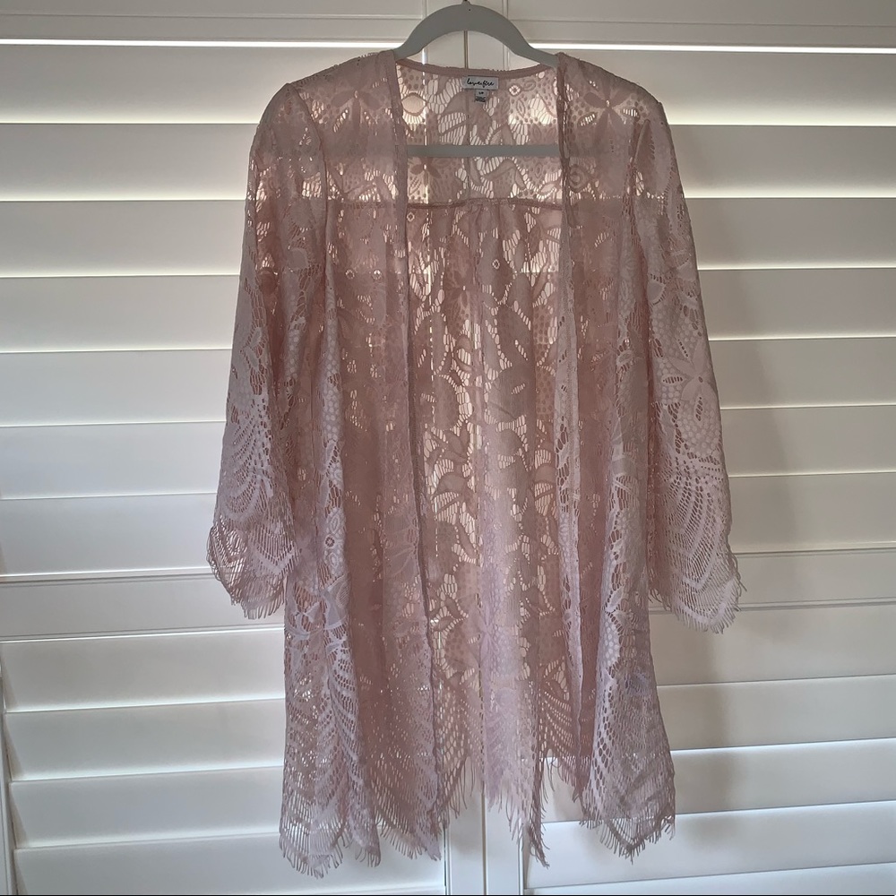 Lace Light Pink Kimono